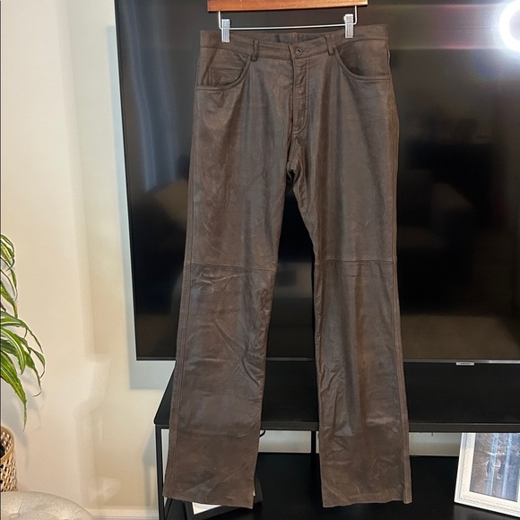 DANIER Genuine Sheepskin Leather Pants Women’s Size 32 Chocolate Brown - Picture 13 of 17